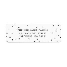 Etiqueta DIRECCIÓN DE ENVÍO manchas de nieve modernas linda