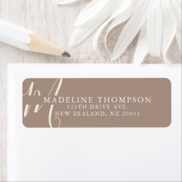 Etiqueta Dirección de escritura monogramada de Warmth Beige