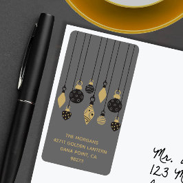 Etiqueta Dirección de feriado de los Ornamentos de Navidad 