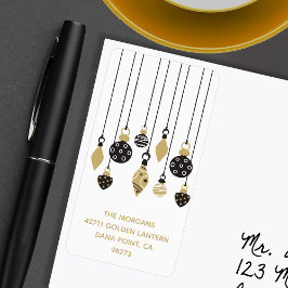 Etiqueta Dirección de feriado de los Ornamentos de Navidad 