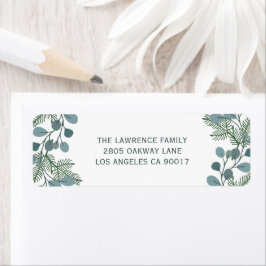 Etiqueta Dirección de feriado de Navidades de follaje Pine 