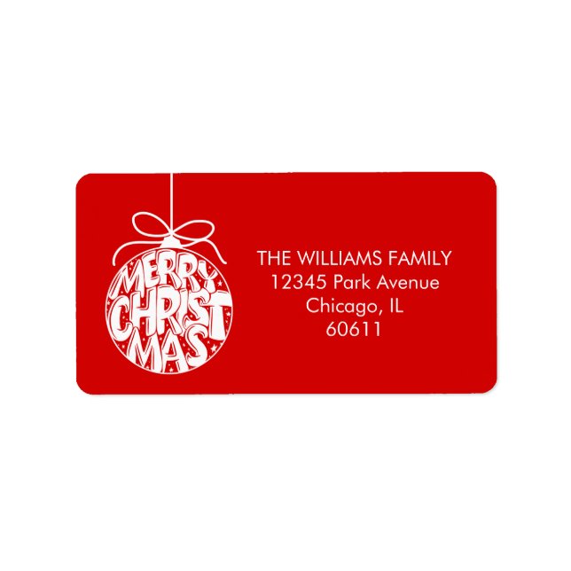 Etiqueta Dirección de festividad de Ornamento de Navidad de (Frente)