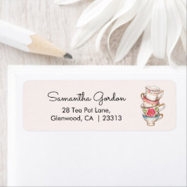 Etiqueta Dirección de Fiesta de Despedida de Soltera con Té