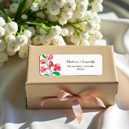 Etiqueta Dirección de Flores de Boda Blanca Rosa