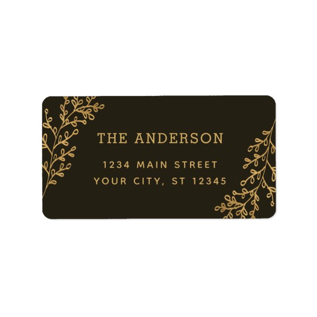 Etiqueta Dirección de Foliage de Brown Berry Sprig (Frente)