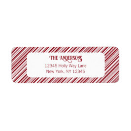 Etiqueta Dirección de franja roja y blanca