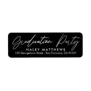 Etiqueta Dirección de graduación de COLOR EDITABLE Fiesta P