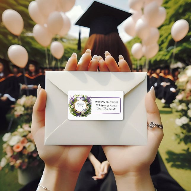 Etiqueta Dirección de graduación de enfermeras de Lavender  (Subido por el creador)