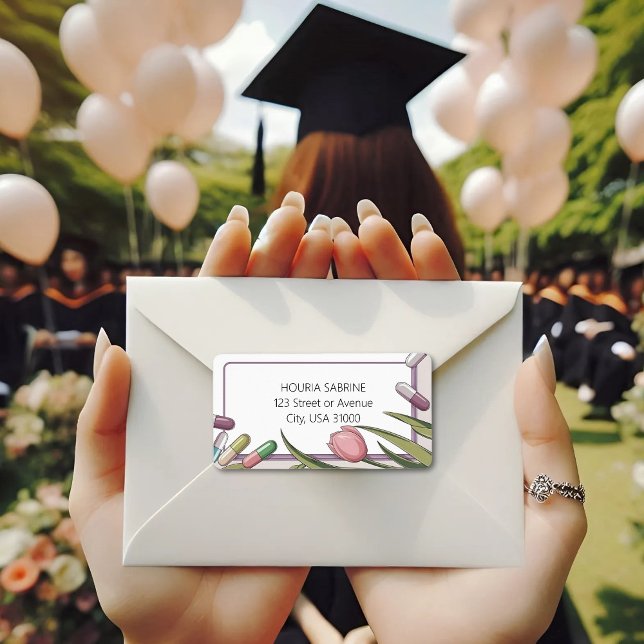 Etiqueta Dirección de graduación de enfermeras de tulipanes (Subido por el creador)