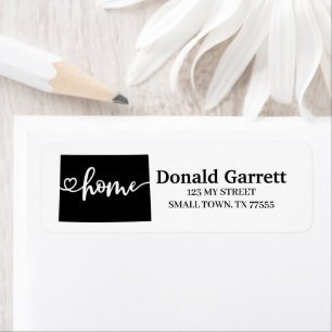 Etiqueta Dirección de Heart Colorado de Contorno de Estado