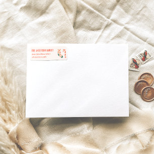 Etiqueta Dirección de inodoros de la crema roja vintage