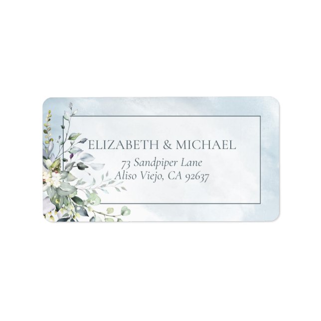 Etiqueta Dirección de la acuarela de la vegetación botánica (Frente)