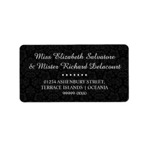 Etiqueta Dirección de la boda de Damask en Black Gothic Vic