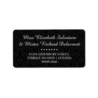Etiqueta Dirección de la boda de Damask en Black Gothic Vic