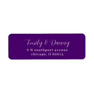 Etiqueta Dirección de la boda elegante de Royal Purple mini