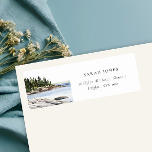 Etiqueta Dirección de la capa marina de la acuarela de la m