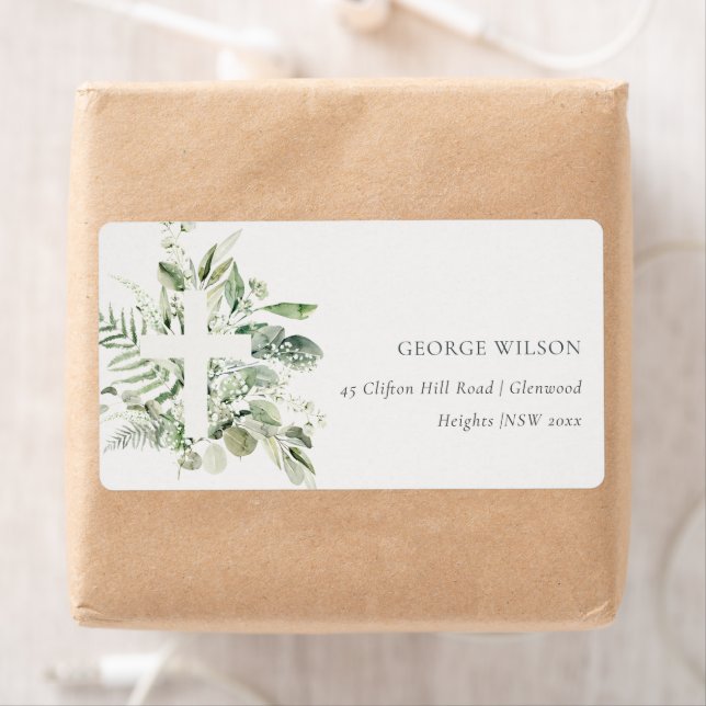 Etiqueta Dirección de la cruz del follaje del eucalipto ver (In situ)