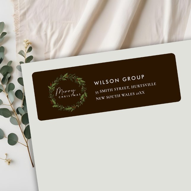 ETIQUETA DIRECCIÓN DE LA EMPRESA BROWN BERRY WREATH NAVIDAD (Subido por el creador)