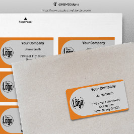 Etiqueta Dirección de la empresa con logotipo de Personaliz