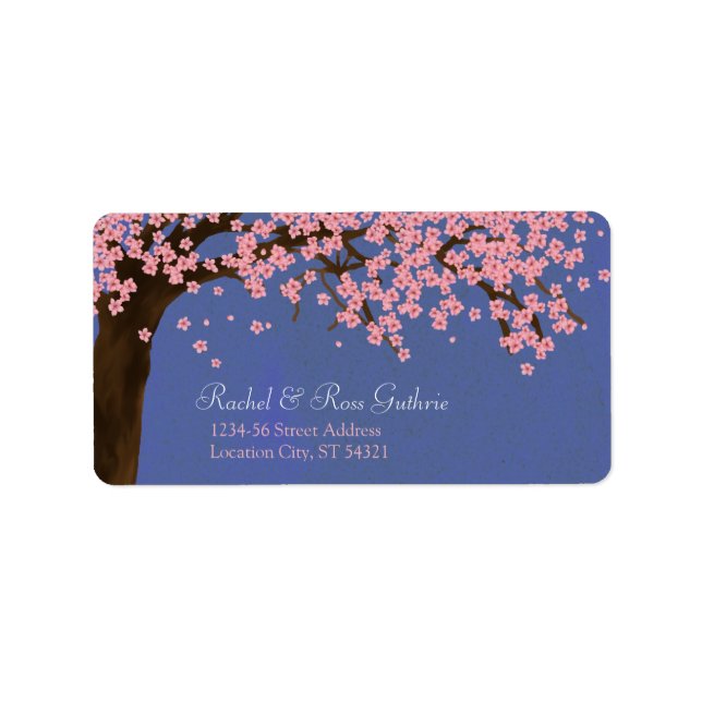 Etiqueta Dirección de la Flor de cerezo / acuarela Sakura ( (Frente)