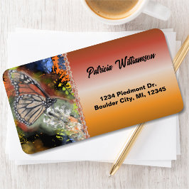 Etiqueta Dirección de la mariposa de cumpleaños