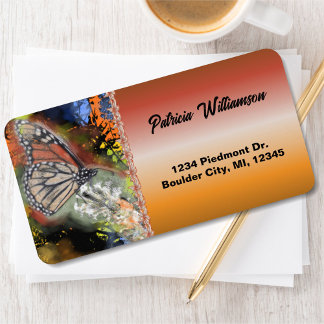 Etiqueta Dirección de la mariposa de cumpleaños