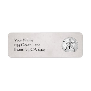 Etiqueta Dirección de la playa de la concha costera del bon