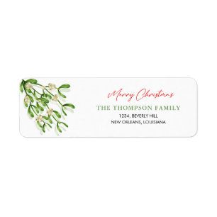 Etiqueta Dirección de las marcas Watercolor Merry Christmas