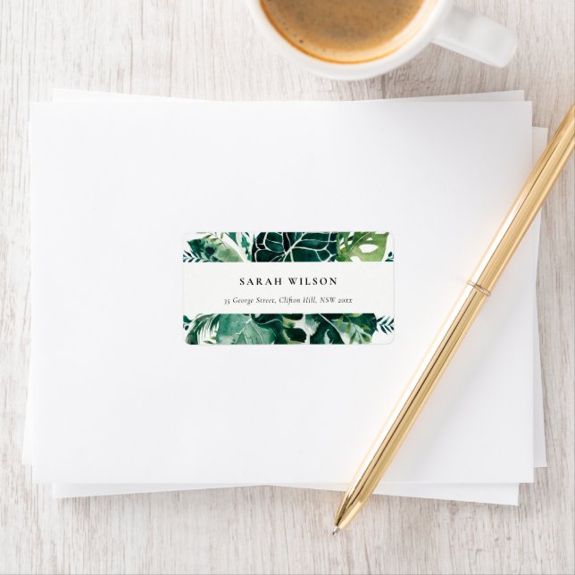 Etiqueta Dirección de Leafía del Foliage Verde de Monstera  (In situ)