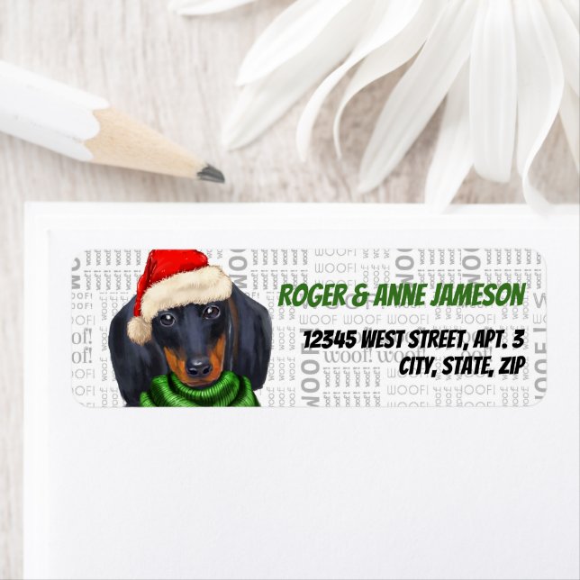 Etiqueta Dirección de los navidades Dachshund Lover (In situ)