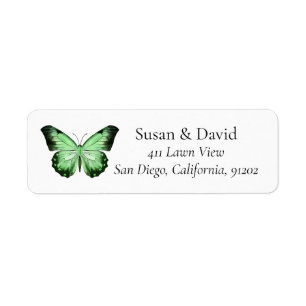 Etiqueta Dirección de mariposa verde