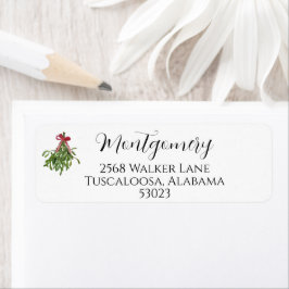 Etiqueta Dirección de muérdago de Navidad