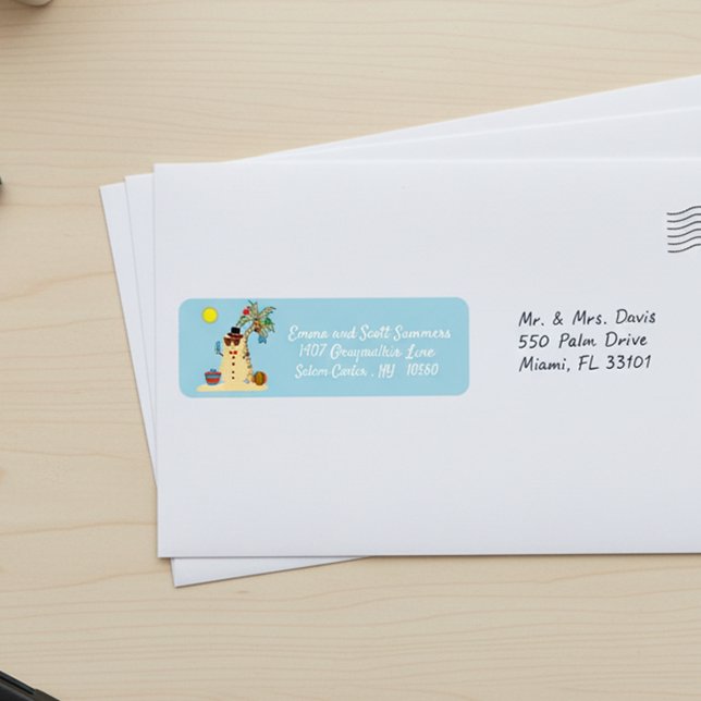 Etiqueta Dirección de muñeco de nieve tropical de Navidad (Subido por el creador)