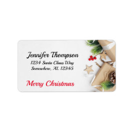 Etiqueta Dirección de Navidad de Feliz
