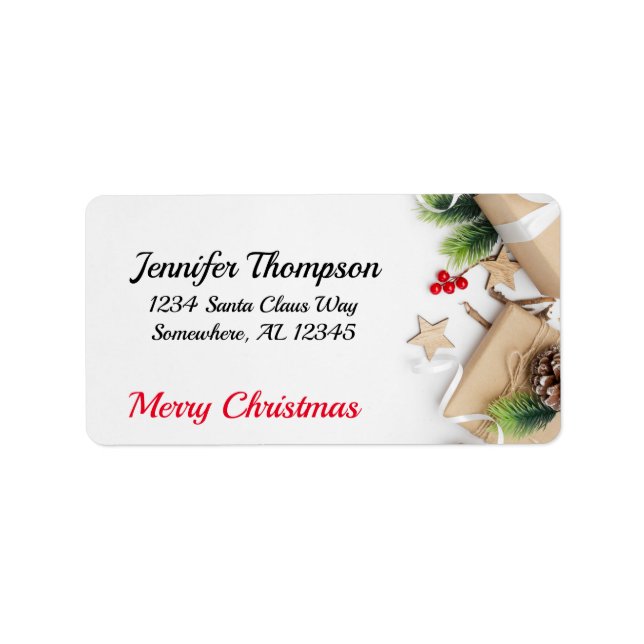 Etiqueta Dirección de Navidad de Feliz (Frente)