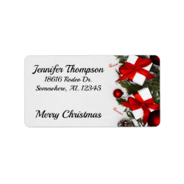 Etiqueta Dirección de Navidad de Feliz