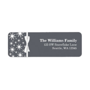 Etiqueta Dirección de Navidades de cinta de Snowflakes en b