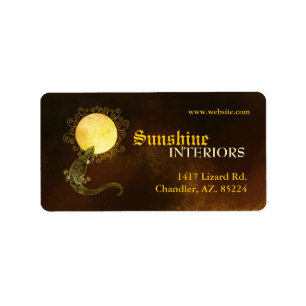 Etiqueta Dirección de negocios Rústica de Lizard y Sun