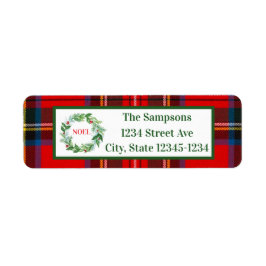 Etiqueta Dirección de NOEL Wreath pintado a mano para navid