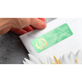 Etiqueta Dirección de OM de Pose Zen del instructor de yoga