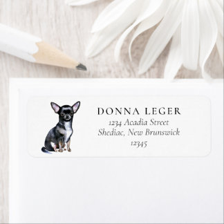 Etiqueta Dirección de perro de Chihuahua