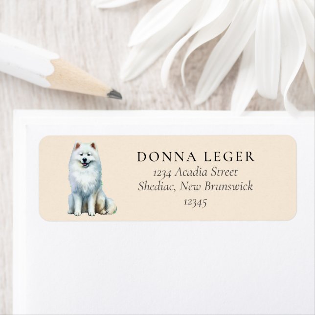 Etiqueta Dirección de perro de Samoyed (In situ)