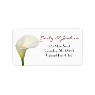 Etiqueta Dirección de Personalizado de White Calla Lily