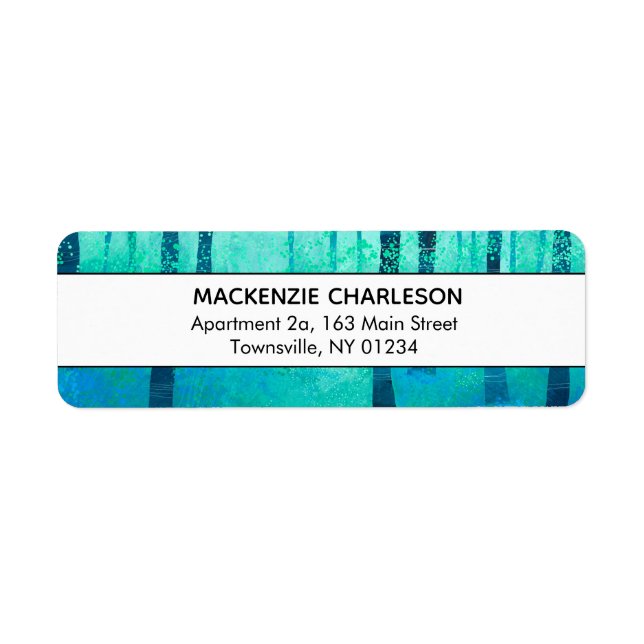 Etiqueta Dirección de pintura de Bluebell Woodland (Frente)