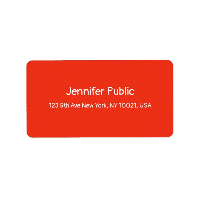 Etiqueta Dirección de plantilla manuscrita roja blanca de n (Frente)