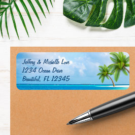 Etiqueta Dirección de playa de Palmeras Tropicales