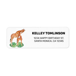 Etiqueta Dirección de regreso de cumpleaños del Safari de l