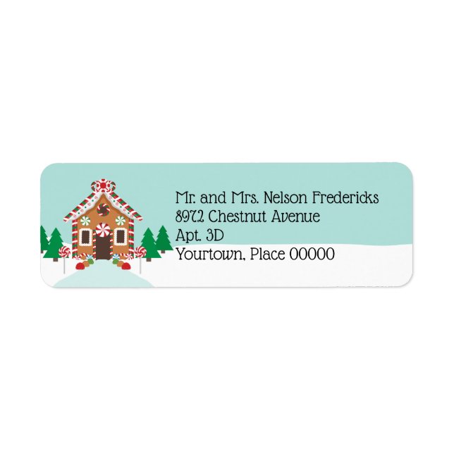 Etiqueta Dirección de regreso de los Navidades de vacacione (Frente)