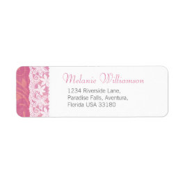 Etiqueta Dirección de respuesta de retorno de boda rosa y b
