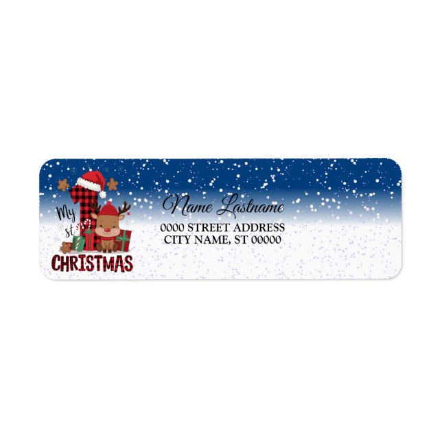 Etiqueta Dirección de retorno 1ª Navidades Santa Hat White  (Frente)